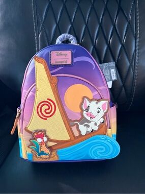 Loungefly Moana Pua & Hei Hei Kids Mini Backpack - Purple, Blue, Yellow
